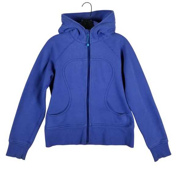 lululemon athletica Tops - Lululemon Scuba Full Zip Hoodie Cobalt Blue Size 10 Fleece Sweatshirt Jacket